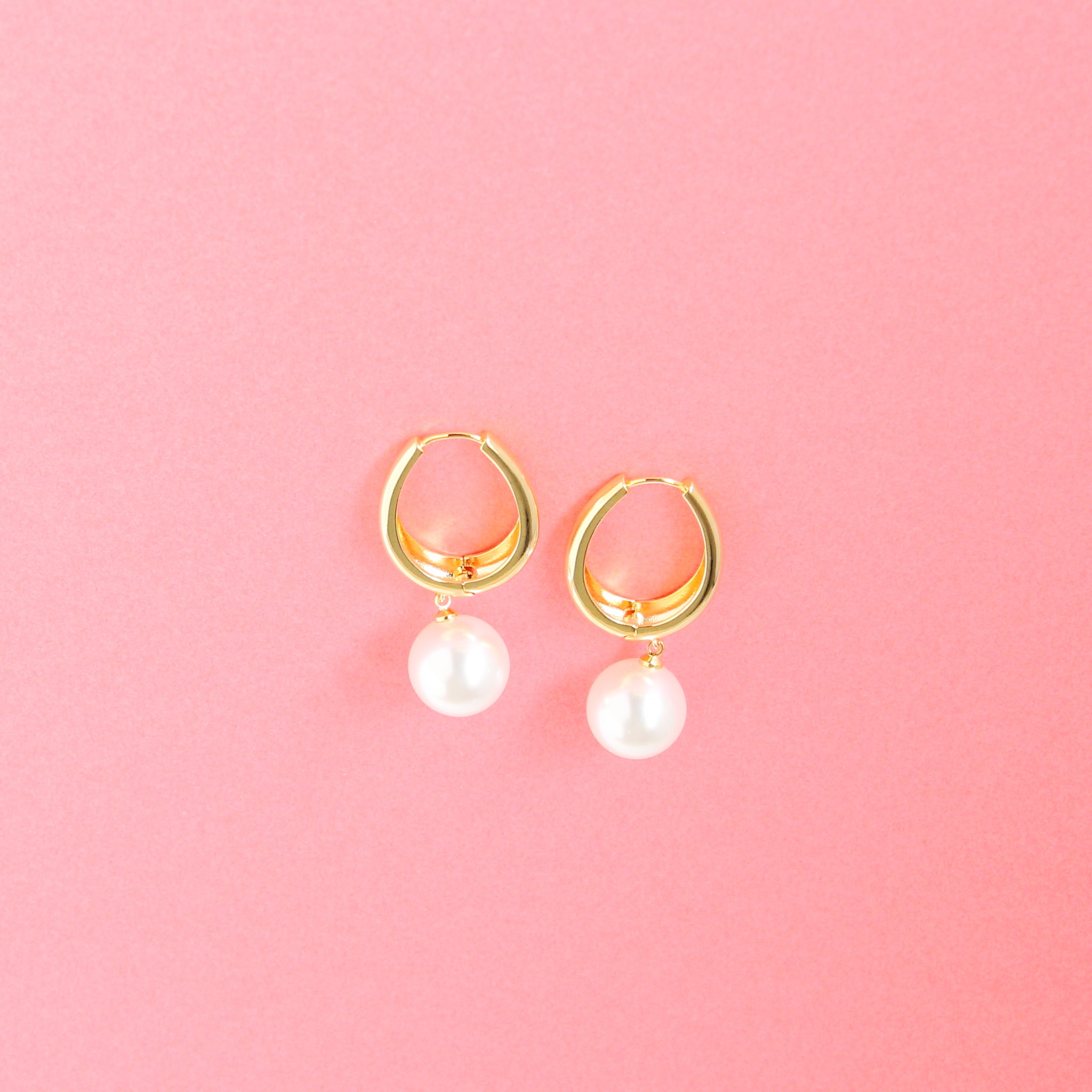 Jasmine - Pearl Hoop Earrings